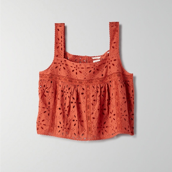 Wilfred Tops - Aritzia Wilfred Eyelet Tank Top Blouse NWOT